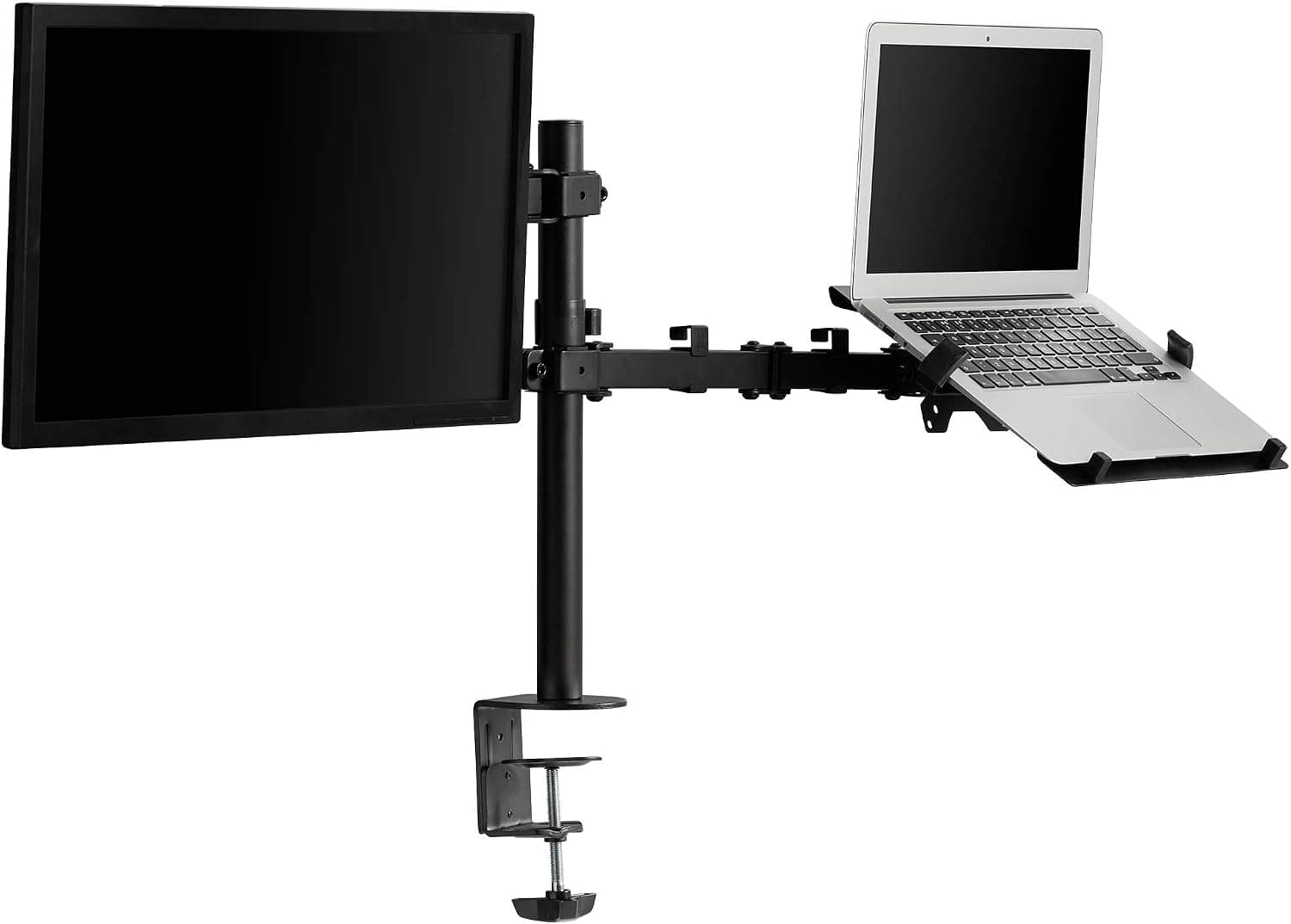 VonHaus Monitor and Laptop Stand - Full Motion Swivel, Tilt and Rotate Desk Mount - for 13-32” Screens Clamp Workstation with Cable Management