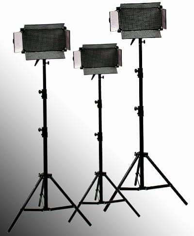 ePhoto 3 x 500 LED Video Panel Perfect Daylight White Balance Photography Video Light Panel with 3 light Stands lighting Set by ePhotoINC ULS500x3