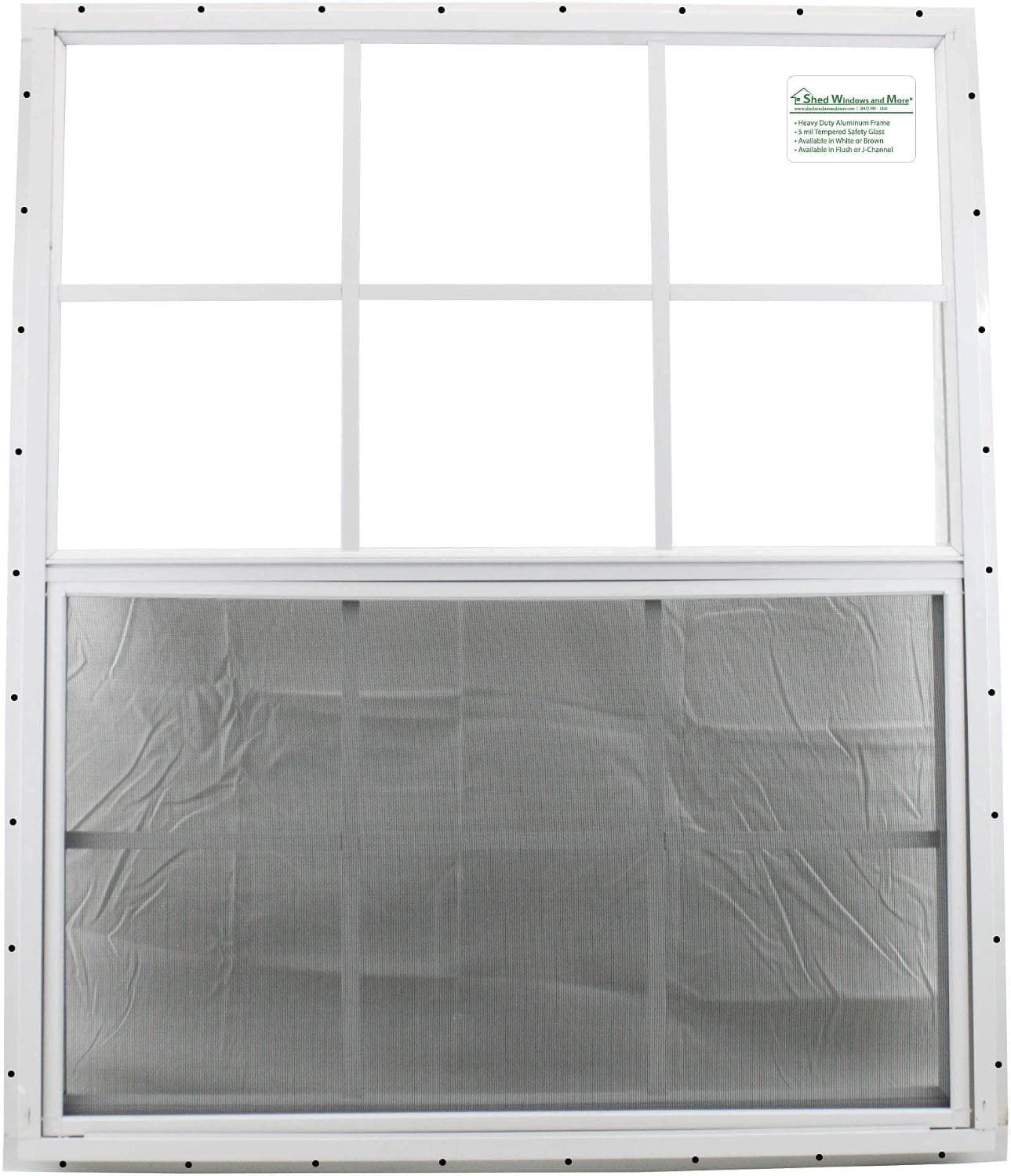 30 x 36 Shed Window White- J Safety Glass Garage Barn Storage Shed Coops Playhouse Tree H