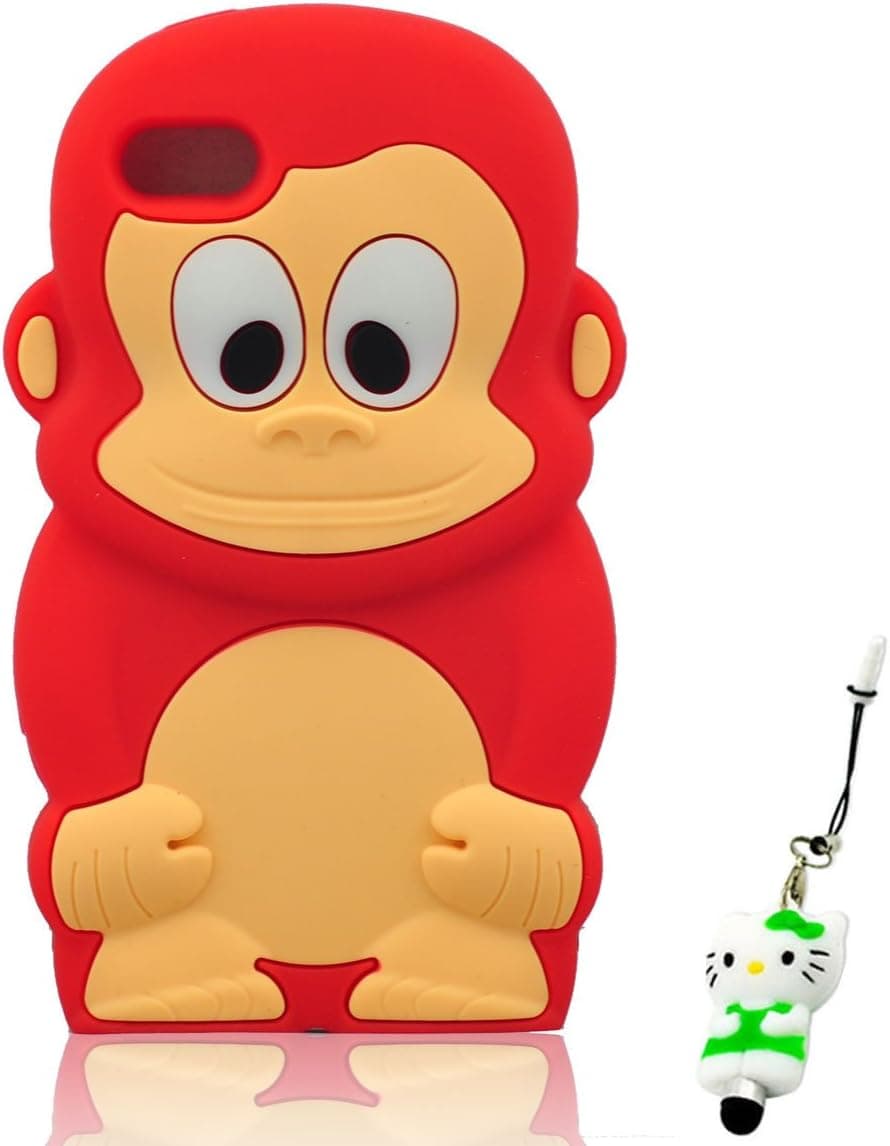 I Need (TM) Lovely 3D Red Monkey Soft Silicon Case Cover Compatible for Ipod Touch 4/4g/4th Generation with 3D Kitty Stylus Pen