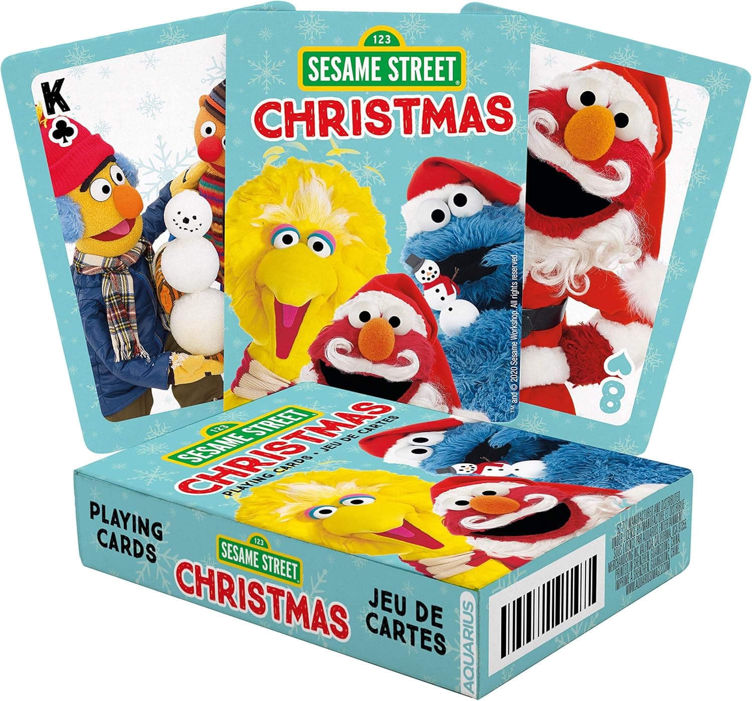AQUARIUS Sesame Street Christmas Playing Cards - Holiday Themed Deck of Cards for Your Favorite Card Games - Officially Licensed Sesame Street Merchandise & Collectibles