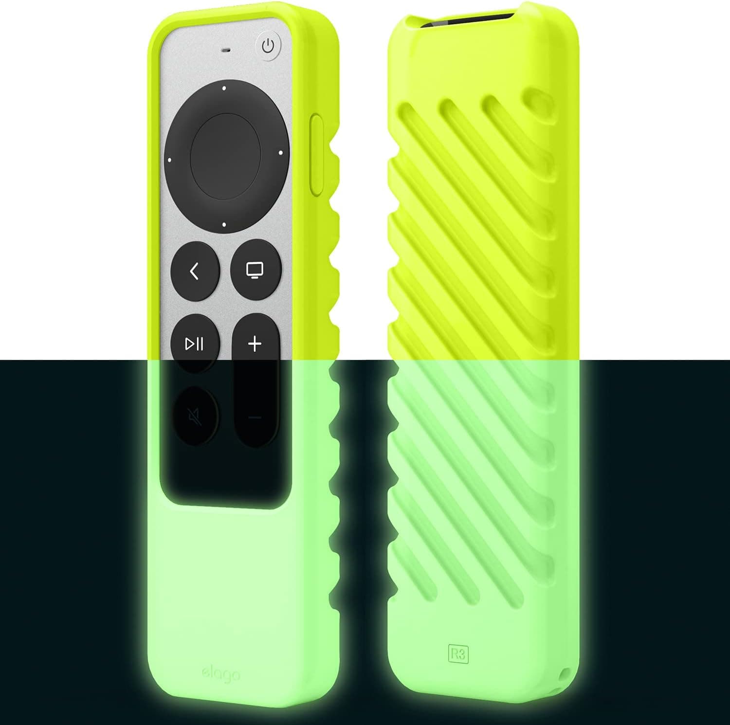 elago R3 Protective Case Compatible with 2022 Apple TV Siri Remote 3rd Generation, Compatible with 2021 Apple TV Siri Remote 2nd Gen - Great Grip, Shock Absorption, Drop Protection [Neon Yellow]