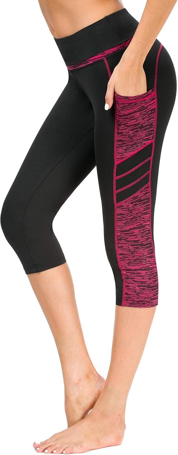 Sugar Pocket Women's High Waist Yoga Pants with Pockets，Workout Running Yoga Leggings for Women