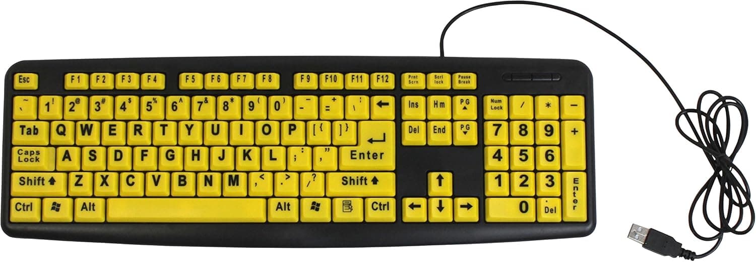 Total Vision JUMBO-Print Keyboard (Yellow)