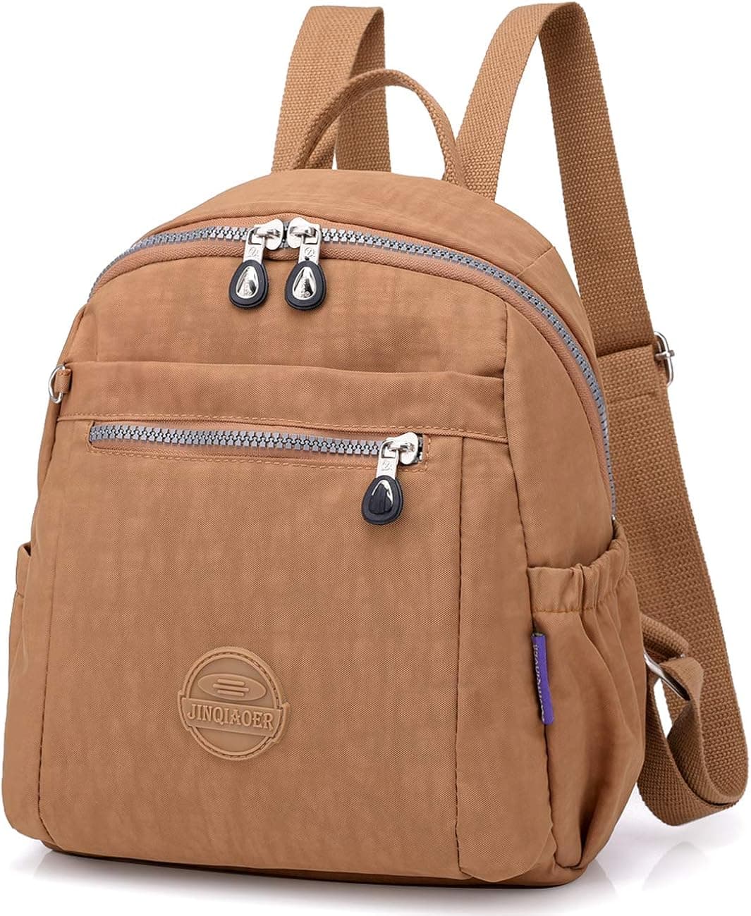 Tianhengyi Mini Women Nylon Backpack Purse Casual Lightweight Strong Small Packback Daypack for Girls Cycling Hiking Camping Travel Outdoor Disneyland (Khaki, Mini)
