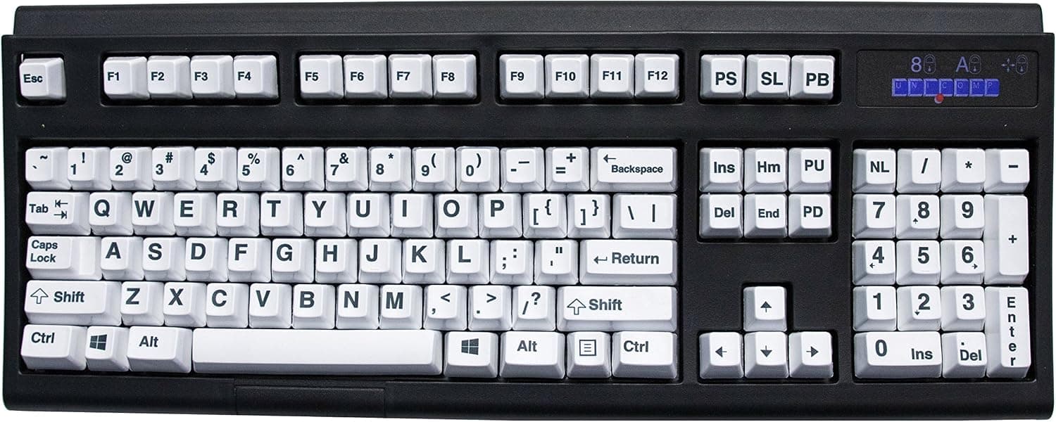 Unicomp Ultra Classic Model M Black Buckling Spring 104 Key Large Font USB Keyboard