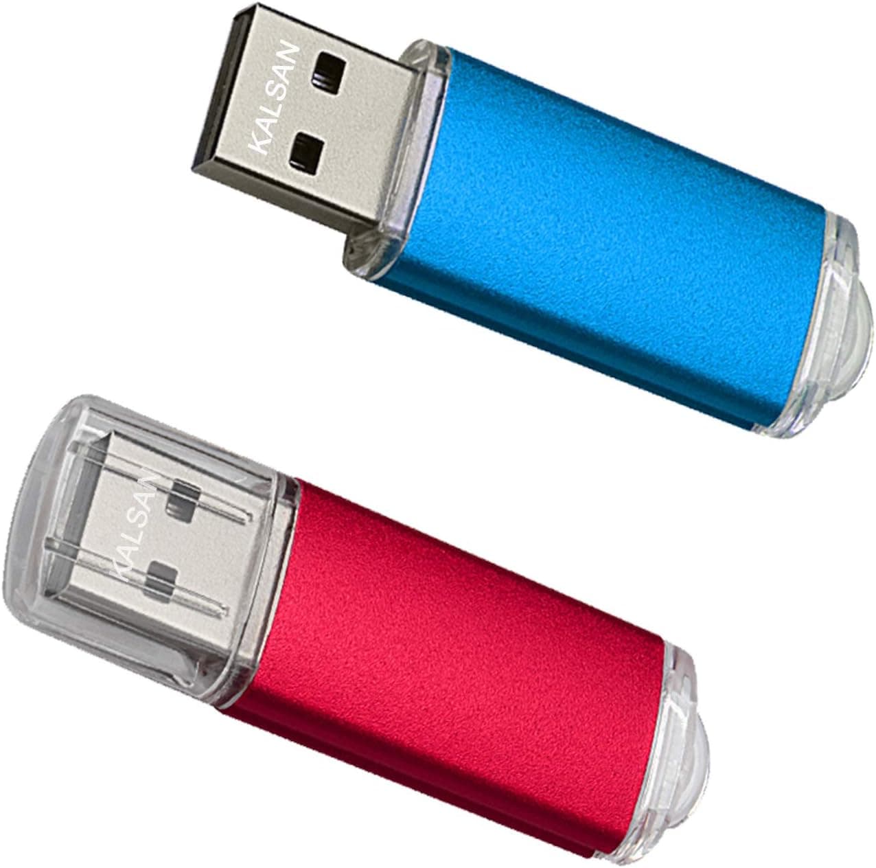 KALSAN 64GB USB Flash Drives 2 Pack USB 2.0 64GB USB Thumb Drive Multicolor-Red,Blue