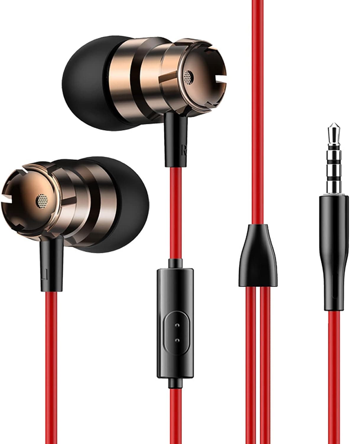 Headphones Earphones Earbuds Earphones, Noise Islating, High Definition, Stereo for Samsung, iPhone,iPad, iPod and 3.5mm Devices (Red)