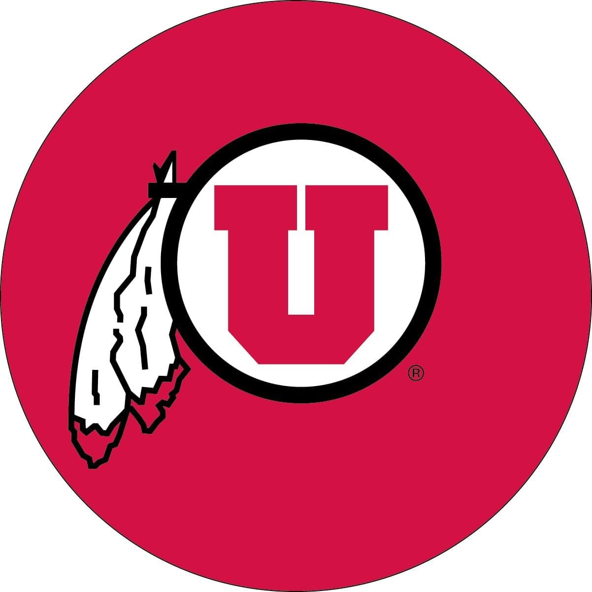 FanNut.com Utah Running Utes Decal RR 4" Round Vinyl Auto Home Window Glass University of