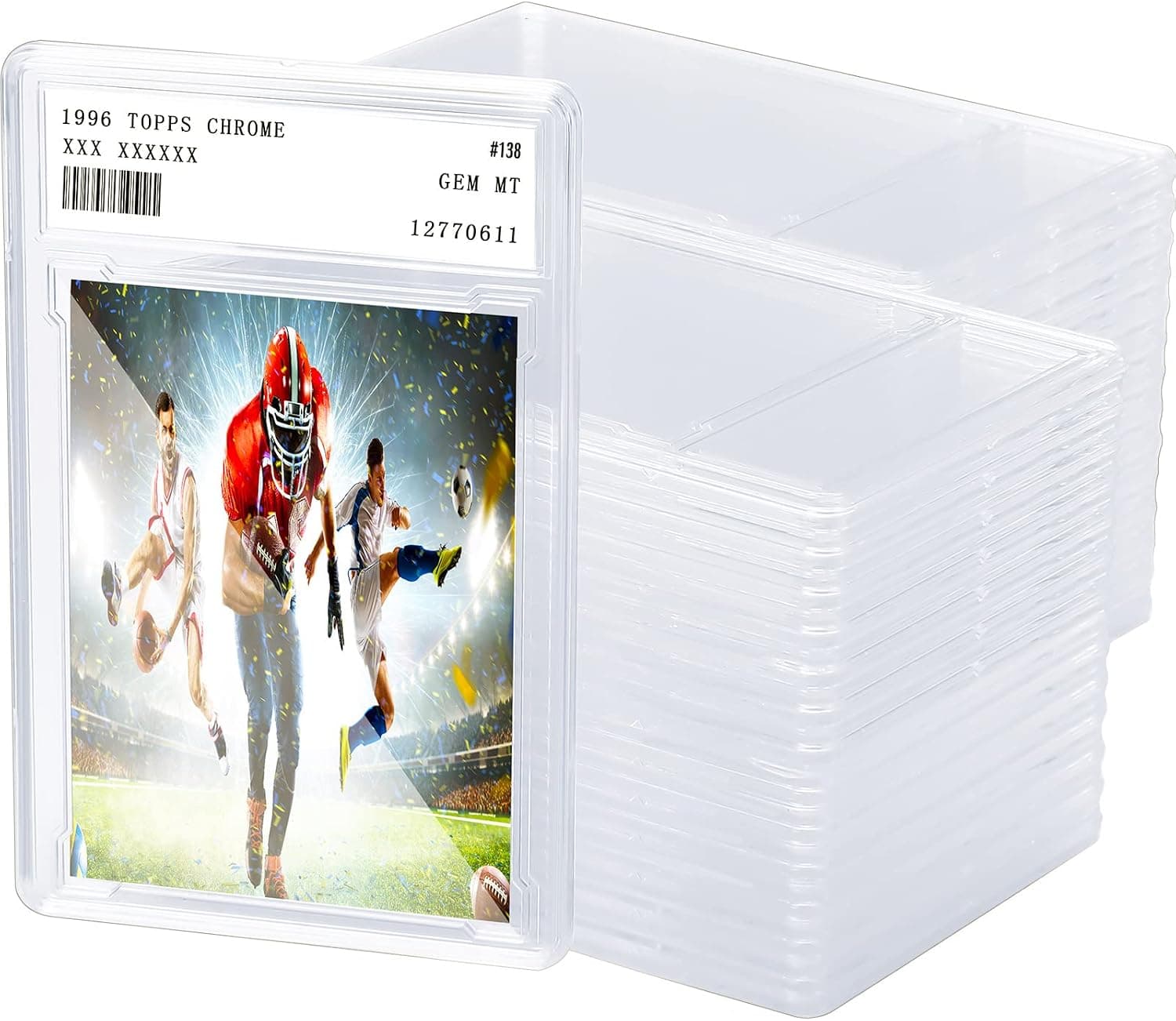 20 Pieces Trading Cards Protector Case Clear Baseball Card Holders with Label Position Graded Card Holders Pro Hard Card Sleeves for Card Standard Collector Sport Game Grade Card Case