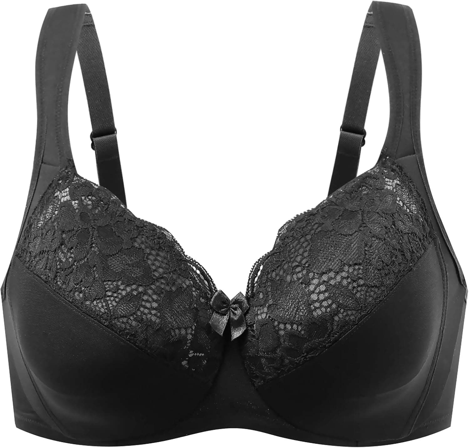 MELENECA Women's Full Coverage Underwire Bra Minimizer Plus Size Lace Comfortable Cushion Strap