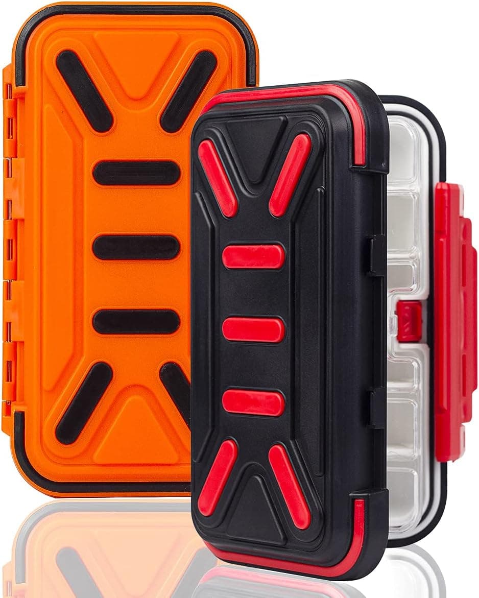 Meboyz 2 Packs Fishing Tackle Storage Trays,Fishing Tackle Box,Storage Organizer Box，Accessory Boxes，Thicker Plastic Hooks Waterproof Fishing Tackle Storage （Orange and Black）