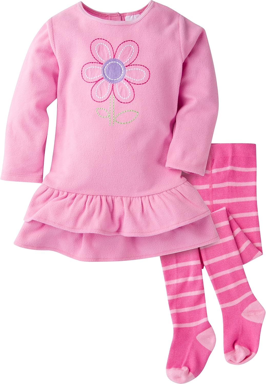 Gerber Baby Girls' Micro Fleece Dress with Tights