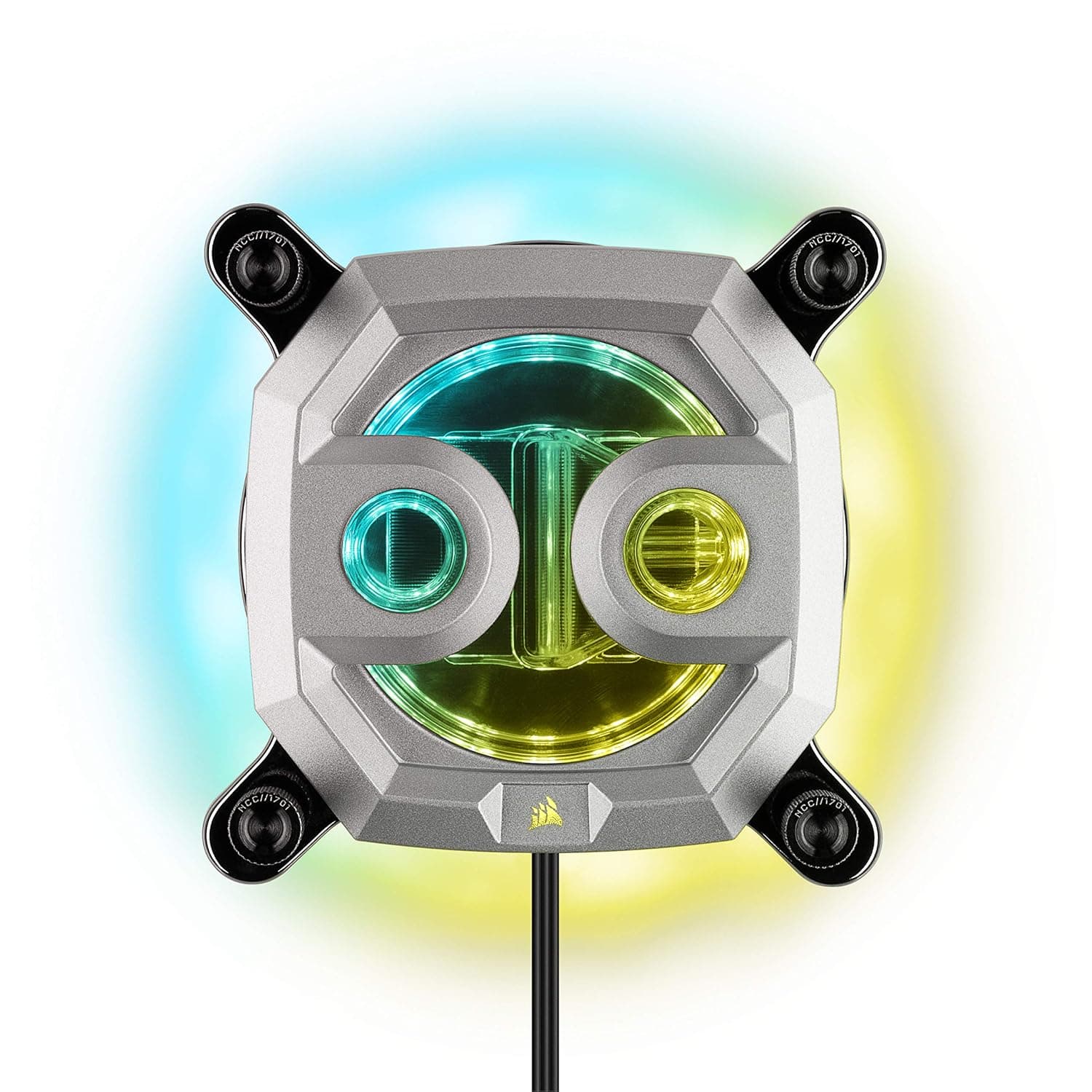 Corsair Hydro X Series, XC7 RGB White CPU Water Block,16 Individually addressable RGB LEDs, Software-Enabled, 1200/AM4