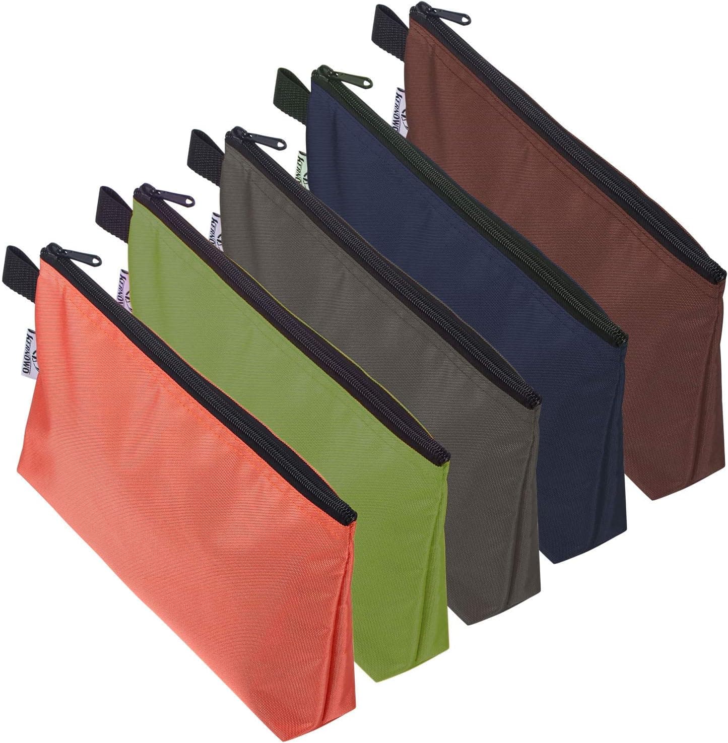 5 Pcs Premium Tool Pouch Zipper Bag, Small Tool Bag, Heavy Duty Waterproof Utility Tool Bags, 12.5 X 7 X 2 inch Bank Deposit Bag, Nylon Pouches with Dependable smoothly Nylon Zippers by KERNOWO