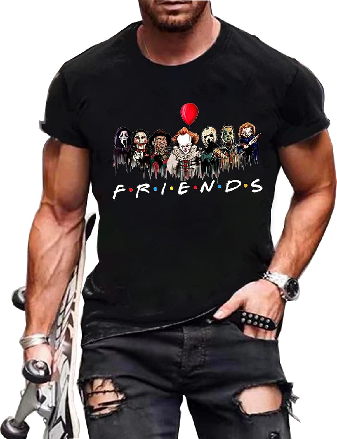 Halloween Men's T-Shirt Funny Halloween Graphic Novelty Tee