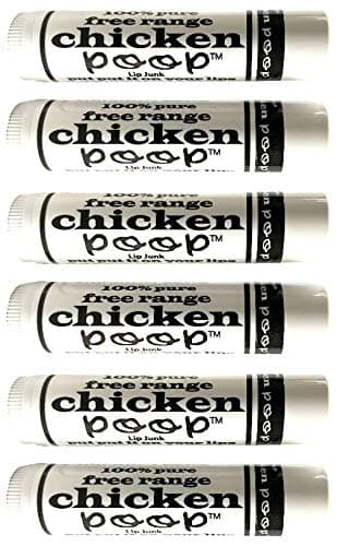 Chicken Poop Lip Balm Simone Chickenbone 100% Natural Moisturizer for Dry, Chapped Lips, 0.15 oz, (Original), Pack of 6