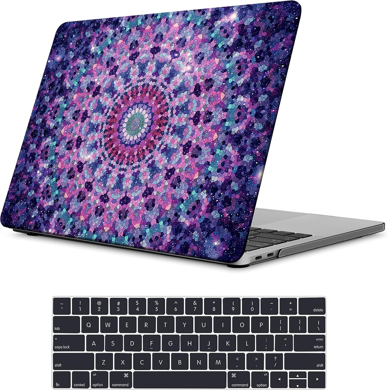 iLeadon New Pro 13" Case 2017&2016 Release A1706/A1708 Rubberized Hard Shell Case Cover+Keyboard Cover For Pro 13 W/Without Touch Bar & Touch ID, Amethyst Mandala