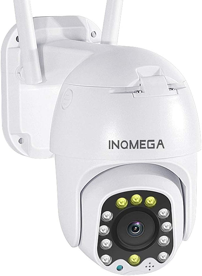 INQMEGA Outdoor PTZ WiFi Security Camera, 1080P Pan Tilt 4X Digital Zoom WiFi Camera, Surveillance Weatherproof Camera with Two Way Audio Color Night Vision Motion Detection