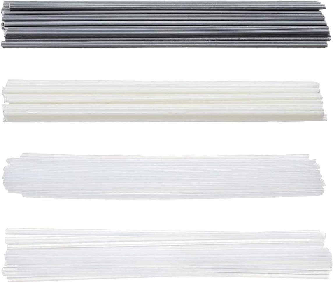 Matrisen 50PCS Plastic Welding Rods - ABS/PP/PVC/PE Plastic Welder Rods for Bumper Plastic Repair, (Beige/White/Grey/Translucent）