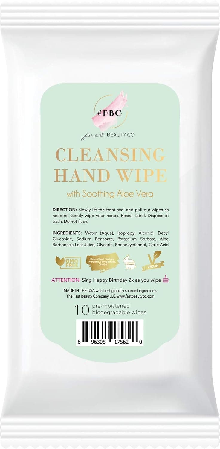 Fast Beauty Co. Fast Beauty Co. Cleansing Hand Wipe 10 Ct, 10 Count