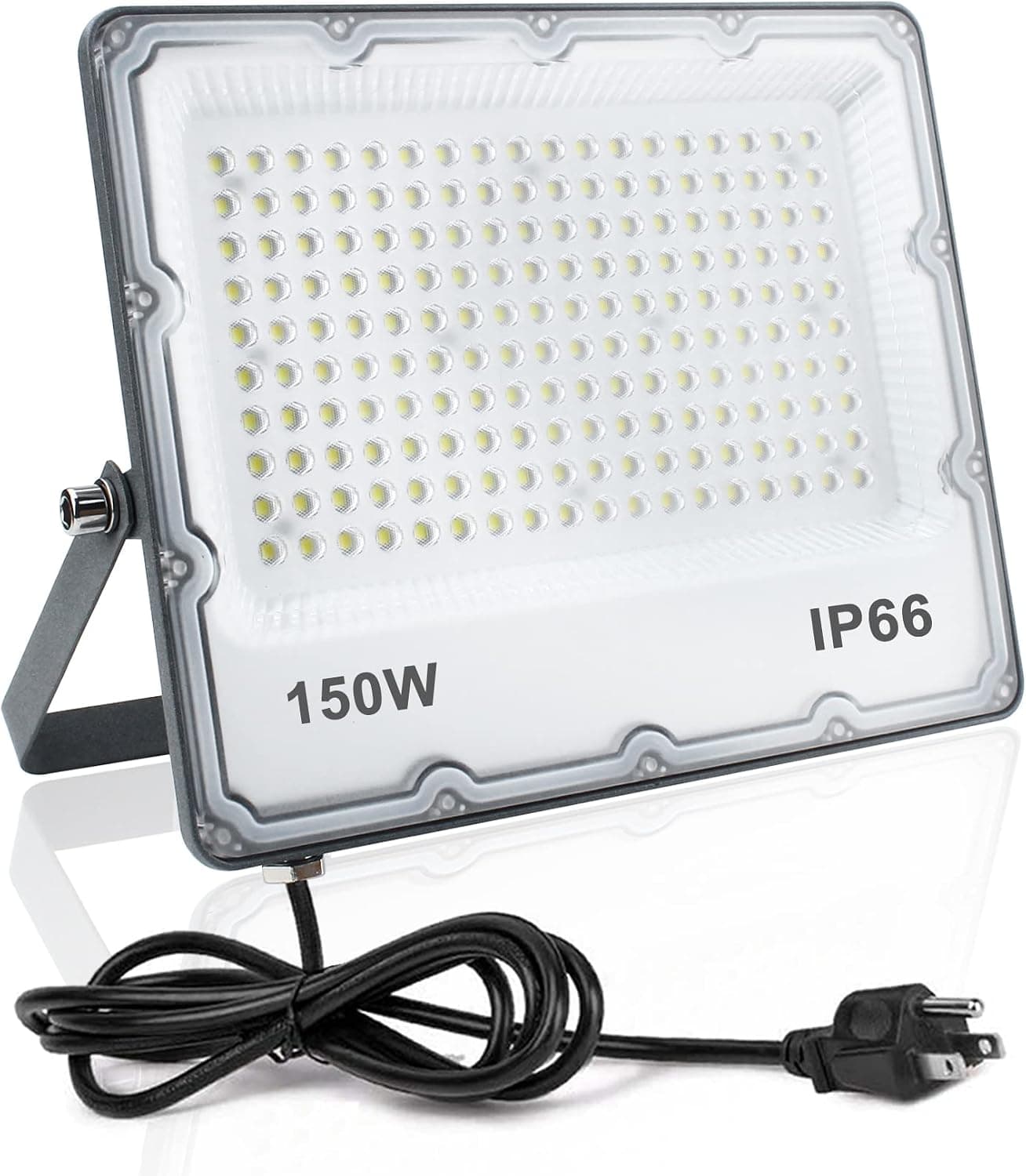 INDMIRD 150W LED Flood Light, Outdoor Security Lights Landscape Wall Lights Fixtures 6500K 15000LM Illumination, IP66 Waterproof White Lighting Projects for Ball Ground, Parking Lot, Pathway, Yard