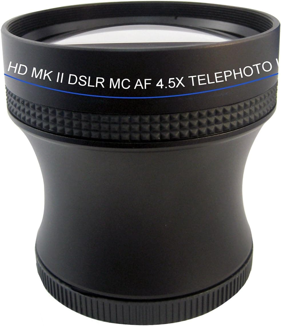 Zeikos ZE-4558T 52/58mm 4.5X TelePhoto high definition lens , includes lens pouch and cap covers (Life Time Warranty)
