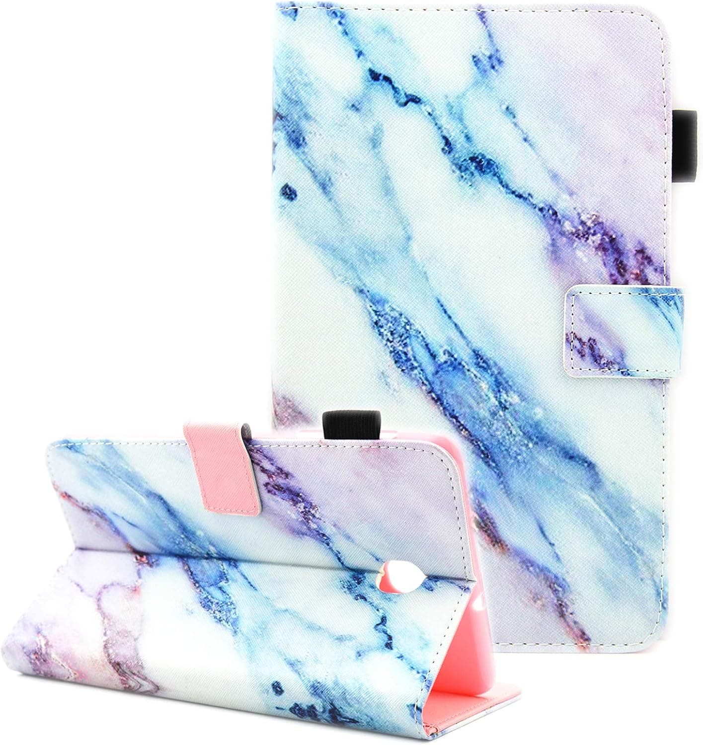 Fvimi Samsung Galaxy Tab A 8.0 2018 Case, T387 Case, PU Leather Multi-Angle Viewing Folio Stand Cover for Samsung Galaxy Tab A 8.0 2018 Model SM-T387 Verizon/Sprint/T-Mobile/AT&T, Marble