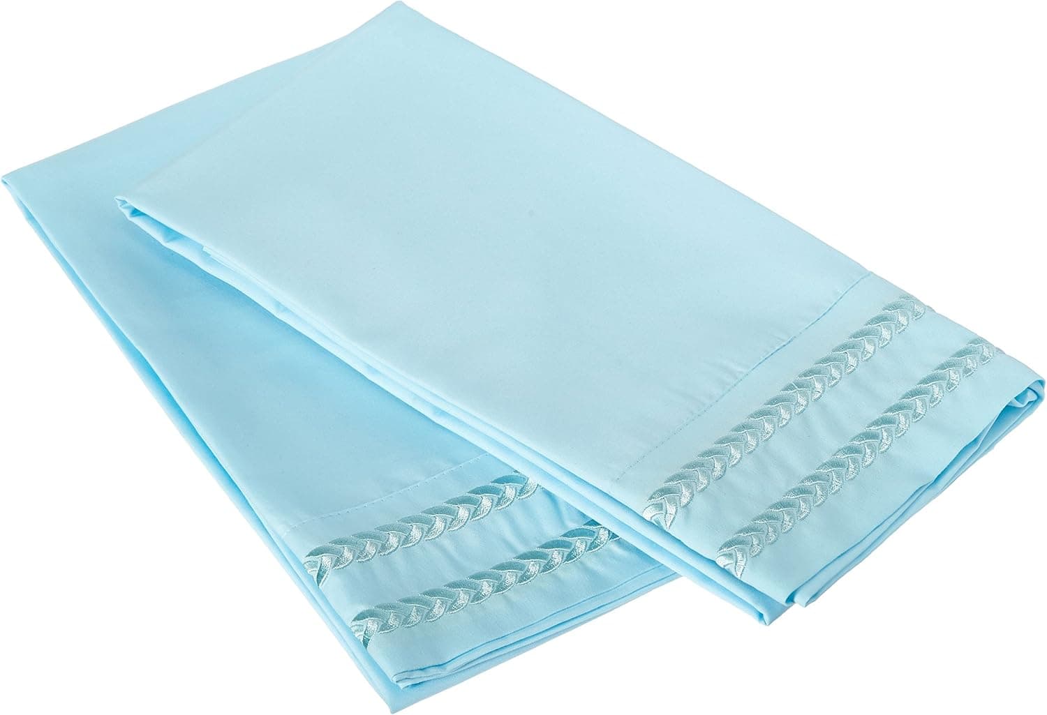 Elegance Linen 1200 Thread Count Egyptian Quality Super Soft WRINKLE FREE & WRINKLE RESISTANT 4 pc Sheet Set , Deep Pocket Up to 18" - All Size and Colors , Aqua Light Blue
