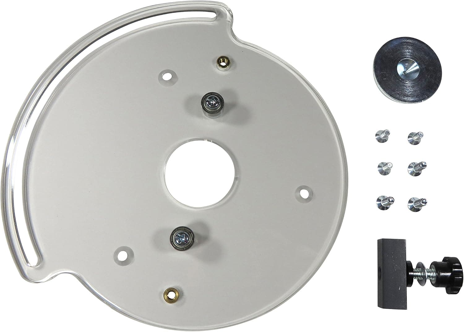 Taytools 300004 Centering Mortise Router Base, 6-1/2" Diameter, 1/4" Thick, Fits Porter Cable 690/890 Series, Makita 1100-1101 Series, and Dewalt DW616/DW618 Routers