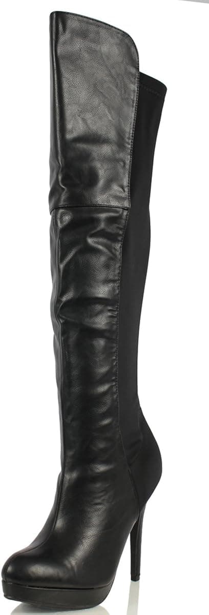 Delicious Women's Venga Faux Leather Over The Knee High Heel Boots