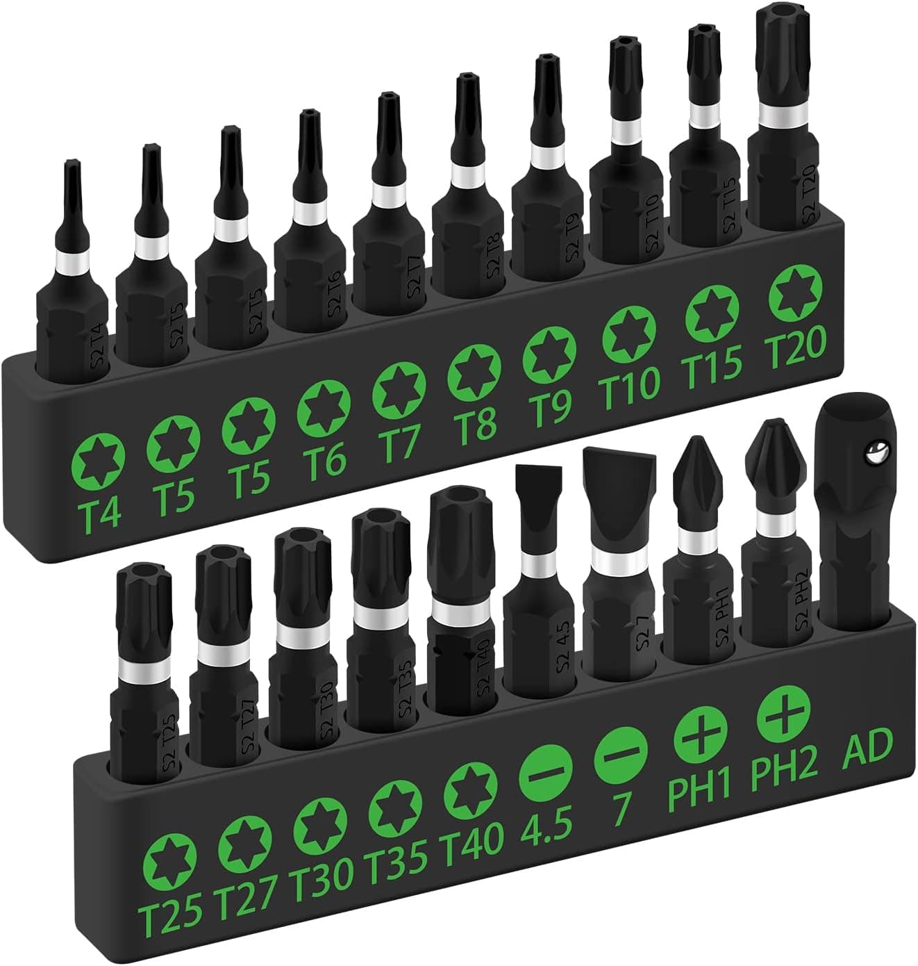 SWANLAKE 20PCS Tamper Resistant Star Bit Set,Torx Bit Set, Impact Grade Security Torx Bit Set,1/4-inch Hex Shank, S2 Alloy Steel, T4-T40