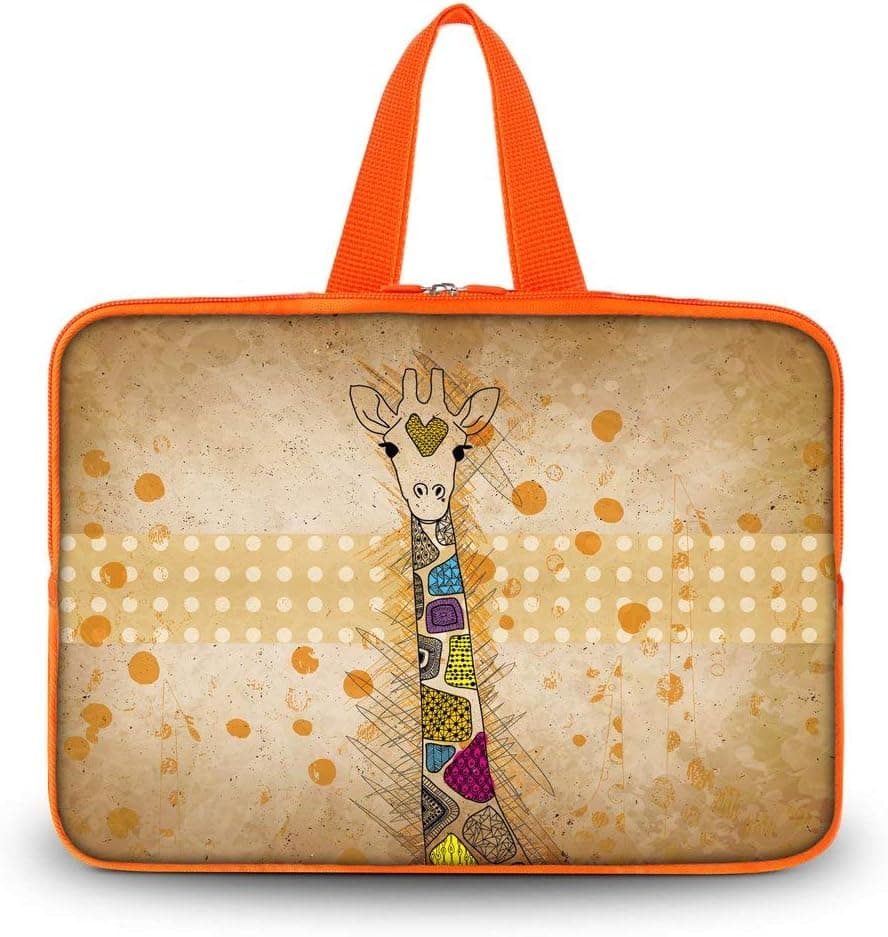 iColor 15" Laptop Handle Bag 14.1" 14.2" 14.5" 15.2" 15.3" 15.4" inches Computer Carry Sleeve Case Cover For 14" 14.1" 15.6" Laptop Ultrabook Chromebook Laptop Notebook- Giraffe