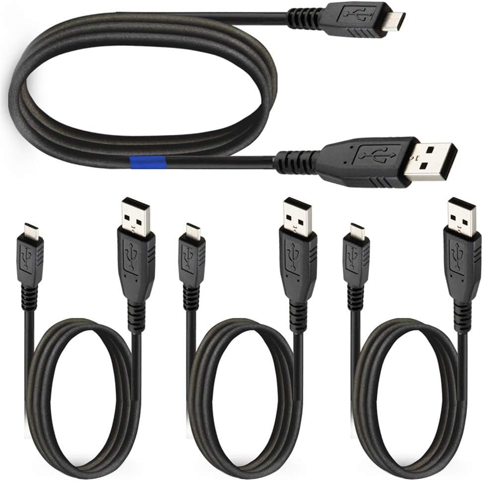 T POWER 4 x pcs Micro-USB to USB Cable for Incredicharge I-10 Clearmax,EC TECH,EZOPower KMASHI,Lumsing Maxboost Pulse,Motorola P893 Elivebuy External Battery Pack Data Sync Charging Cord