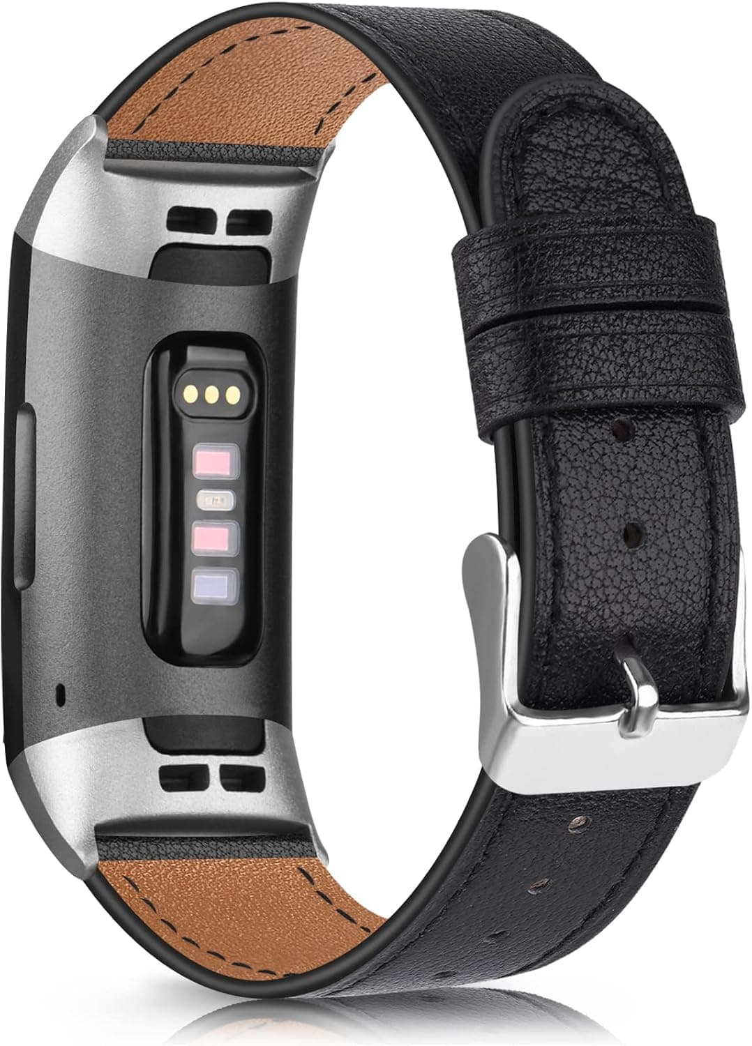 Tobfit Leather Band for Fitbit Charge 4 Bands for Women Men Top Grain Leather Replacement Watch Band for Fitbit Charge 4 / Charge 4 SE/Fitbit Charge 3 / Charge 3 SE Accessories