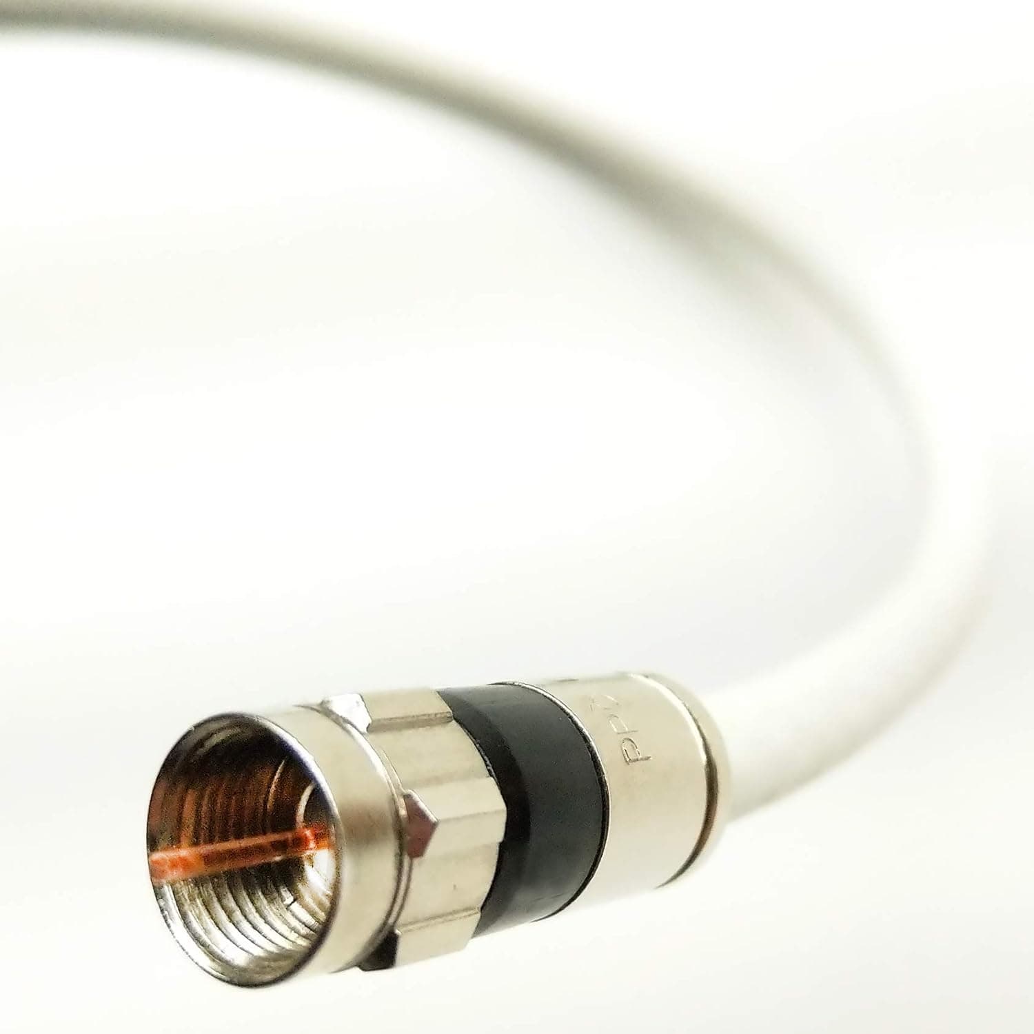 White Coaxial RG6 Cable 100ft UL ETL cm CATV Fire Retardant Satellite Audio Video Antenna Modem Internet Cable with Nickel-Plated Brass Connectors Installed and Cut to Order PHAT SATELLITE