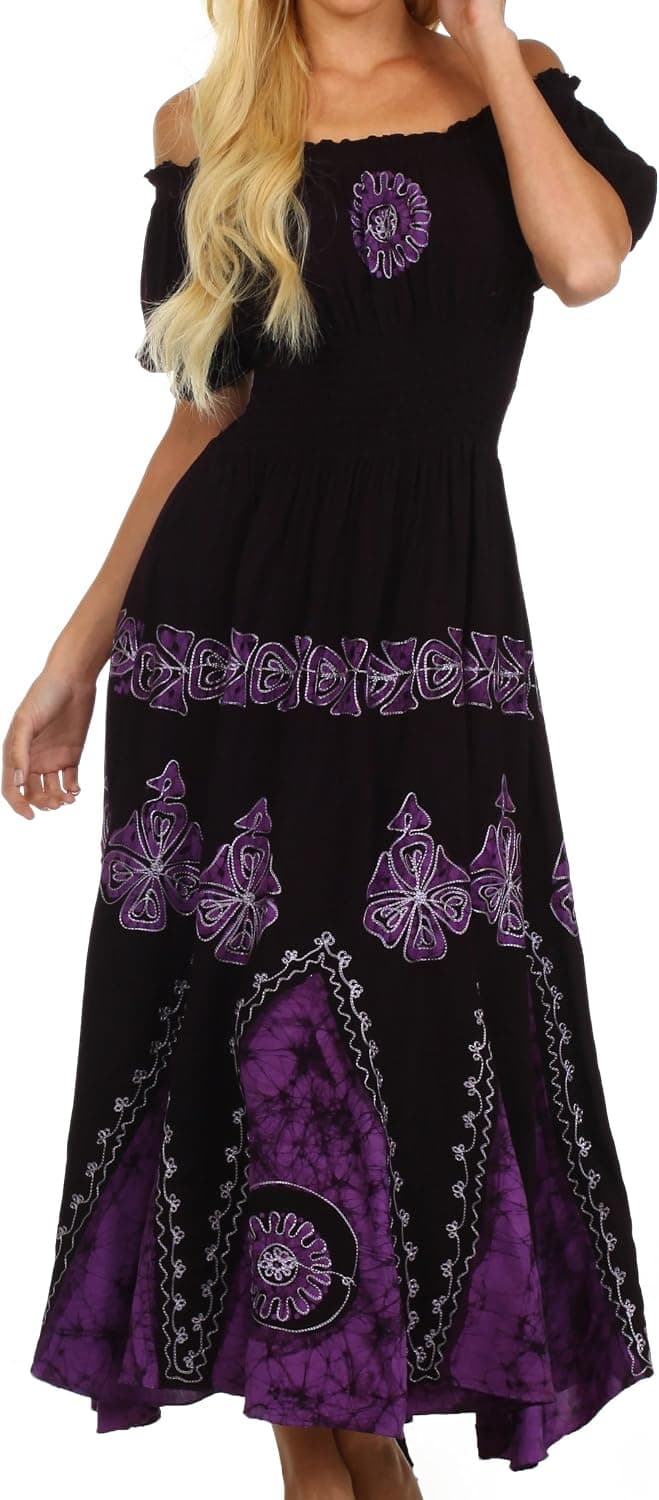 Sakkas Batik Sunshine Peasant Dress