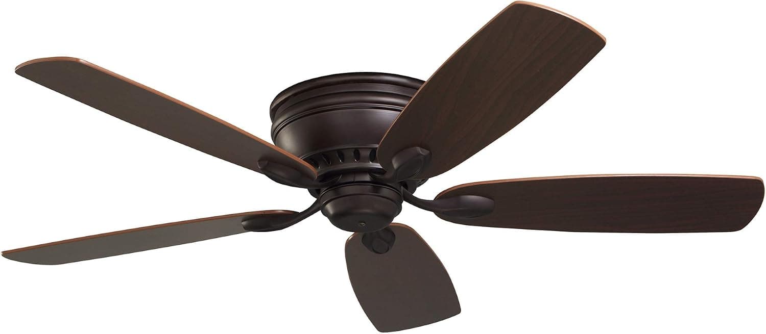 Luminance CF905ORB Kathy Ireland Home Prima Snugger Flush Mount Ceiling Fan, 52 Inch | Low Profile Hugger with Wall Control and 5 Reversible Blades | Indoor Fixture, 51 to 55 Inches, Oil Rubbed Bronze