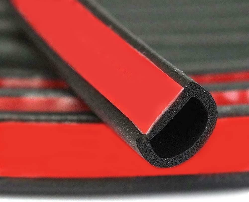 Tintvent Weather Stripping Seal Strip for Doors/Windows, 25Ft Self Adhesive Backing Seals Soundproofing Universal Rubber Weatherstrip 0.47" Height X 0.55" Width