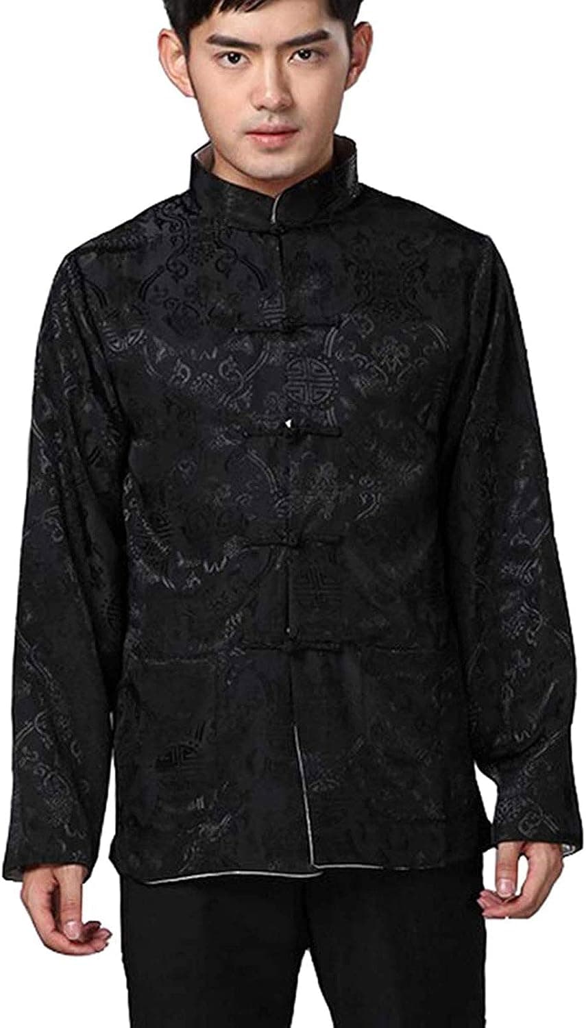 BLINGLAND Chinese Traditional Uniform Top Kungfu Shirt for Men