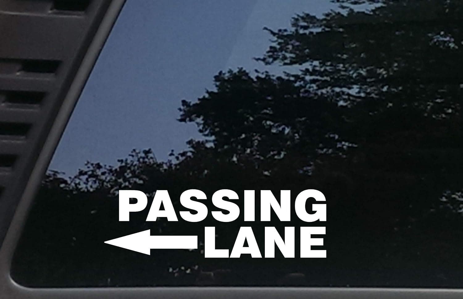 Passing Lane - 8 1/8" x 2 1/2" die Cut Vinyl Decal for Windows, Cars, Trucks, Tool Boxes, laptops, MacBook - virtually Any Hard, Smooth Surface