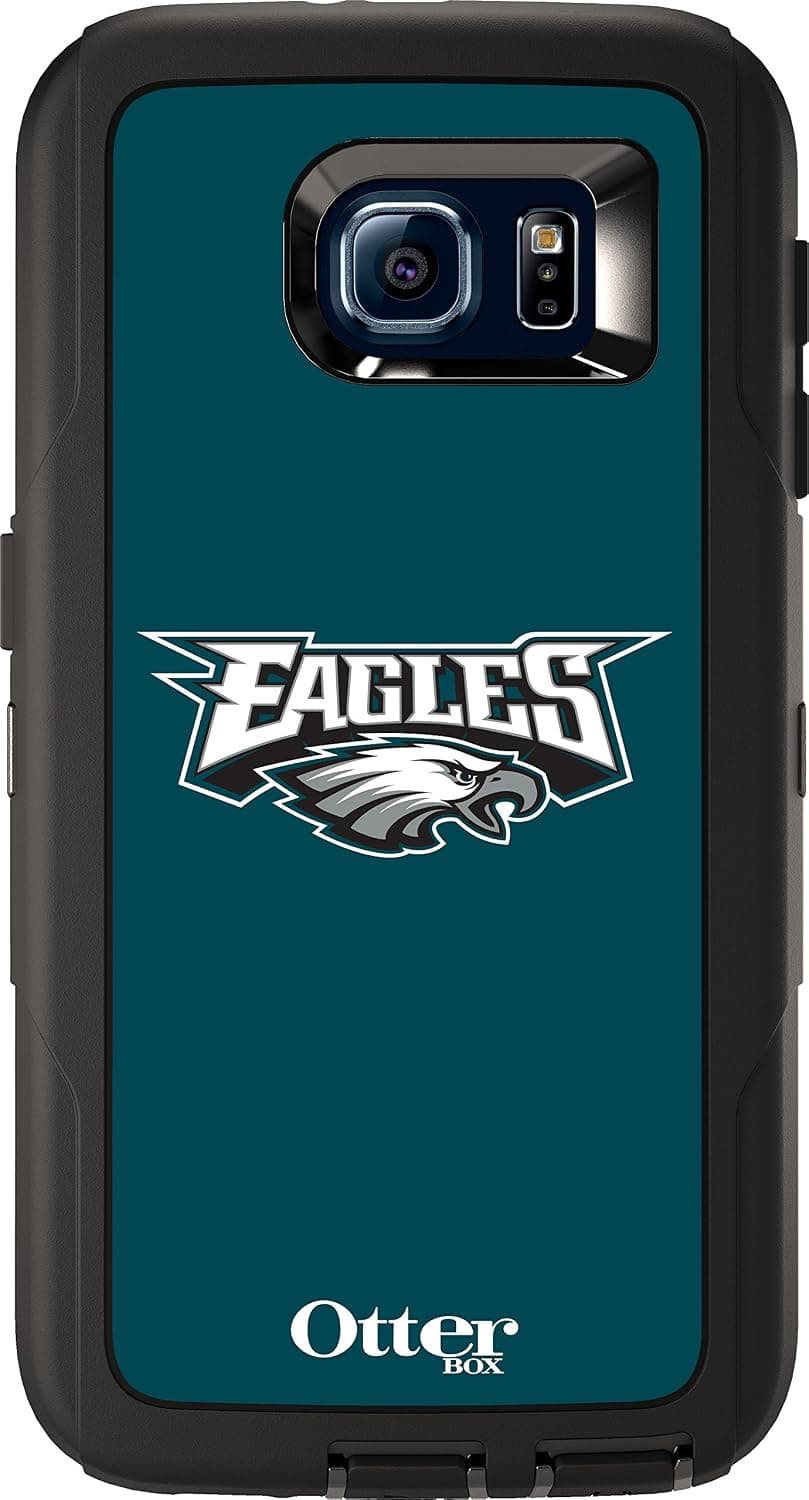 OtterBox DEFENDER SERIES  for Samsung Galaxy S6, NFL EAGLES - Retail Packaging - NFL EAGLES (BLACK W/PHILADELPHIA EAGLES NFL LOGO)
