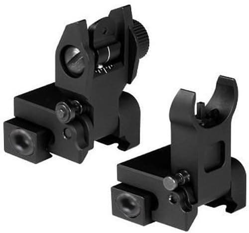 GlobalPioneer Tactical Folding Flip Up Iron Sight Rear/Front Sight Mount for Picatinny/Weaver Rails