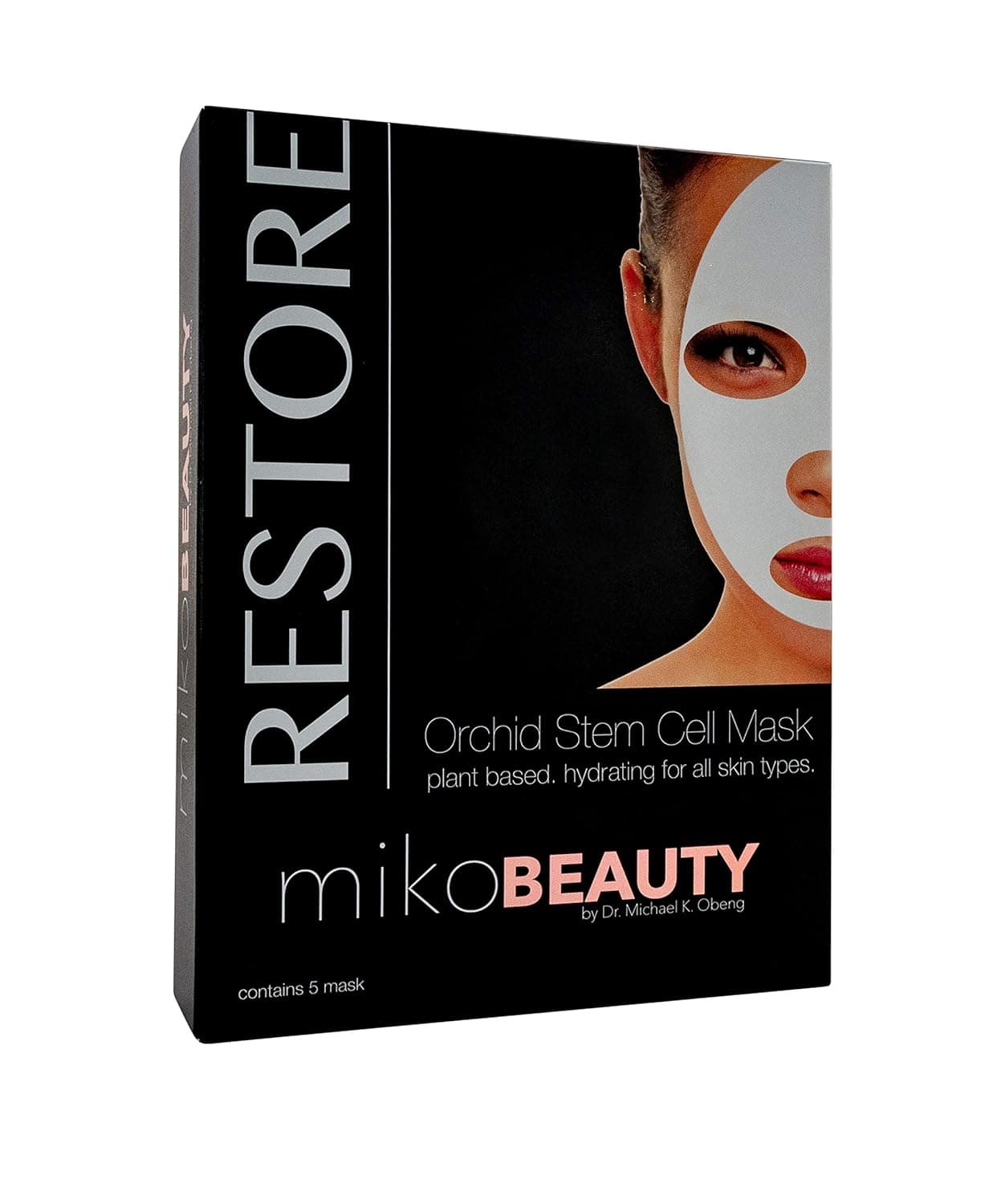 White Orchid Stem Cell Face - Sheet Mask by miko BEAUTY. Proprietary Blend of White Orchid Stem Cells. Deep Penetrating & Hydrating. Pack of 5 Individual Sheet Masks.