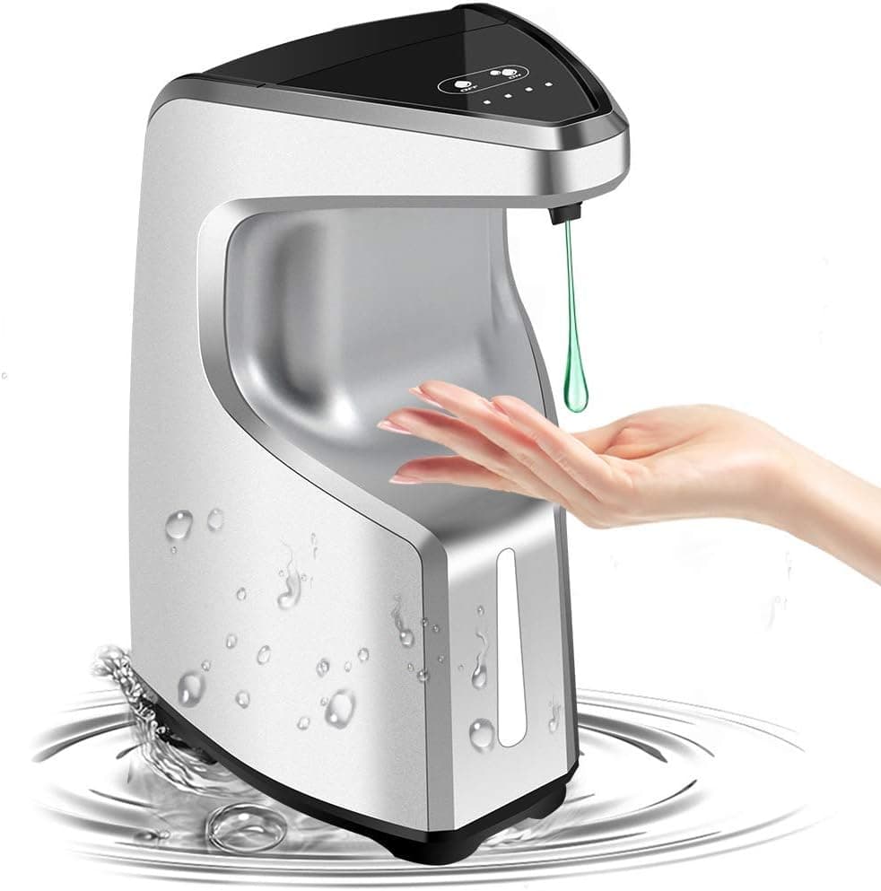 Automatic Hand Sanitizer Dispenser, Hand Soap Dispensers for Bathroom, Hand-Free Touchless Soap Dispenser with Motion Sensor Waterproof 450ml Countertop for Kitchen Bathroom