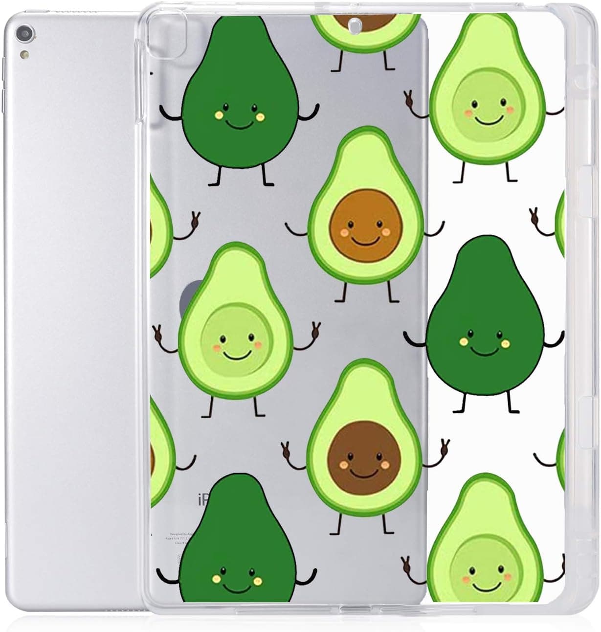 JOYLAND Avocado Pad Case Cover for iPad Pro 9.7" (2016) Clear Case Tropical Fruit Pattern Anti-Scratch Shockproof Slim fit TPU with Pencil Holder Case Cover for iPad Pro 9.7" (Avocado)