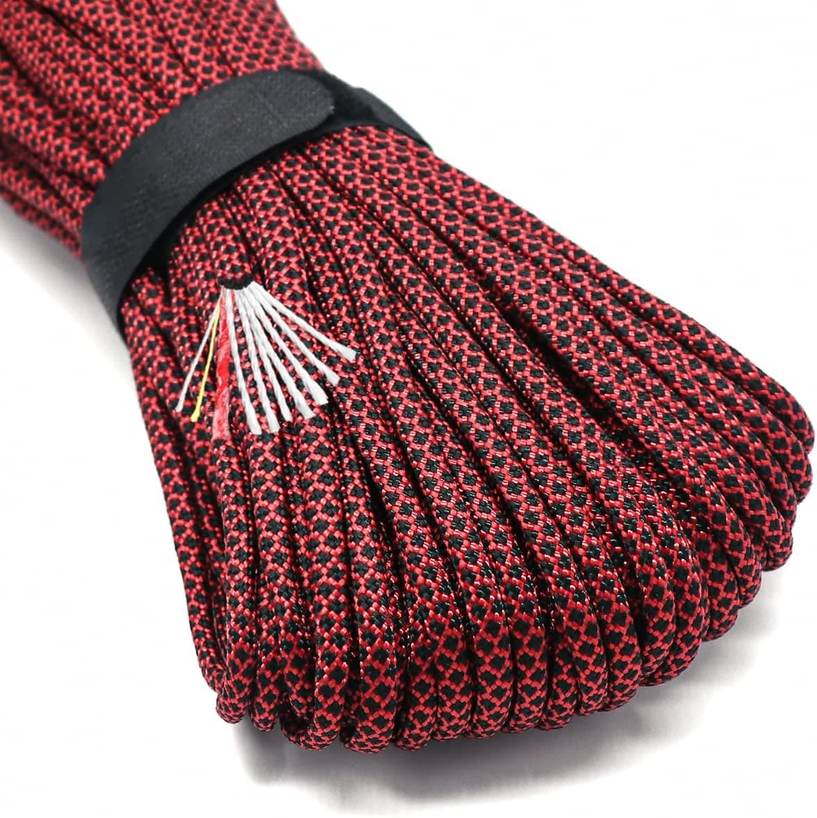 PSKOOK Survival Paracord Parachute Fire Cord Survival Ropes Red Tinder Cord PE Fishing Line Cotton Thread 7 Strands Outdoor 20, 25, 100 Feet