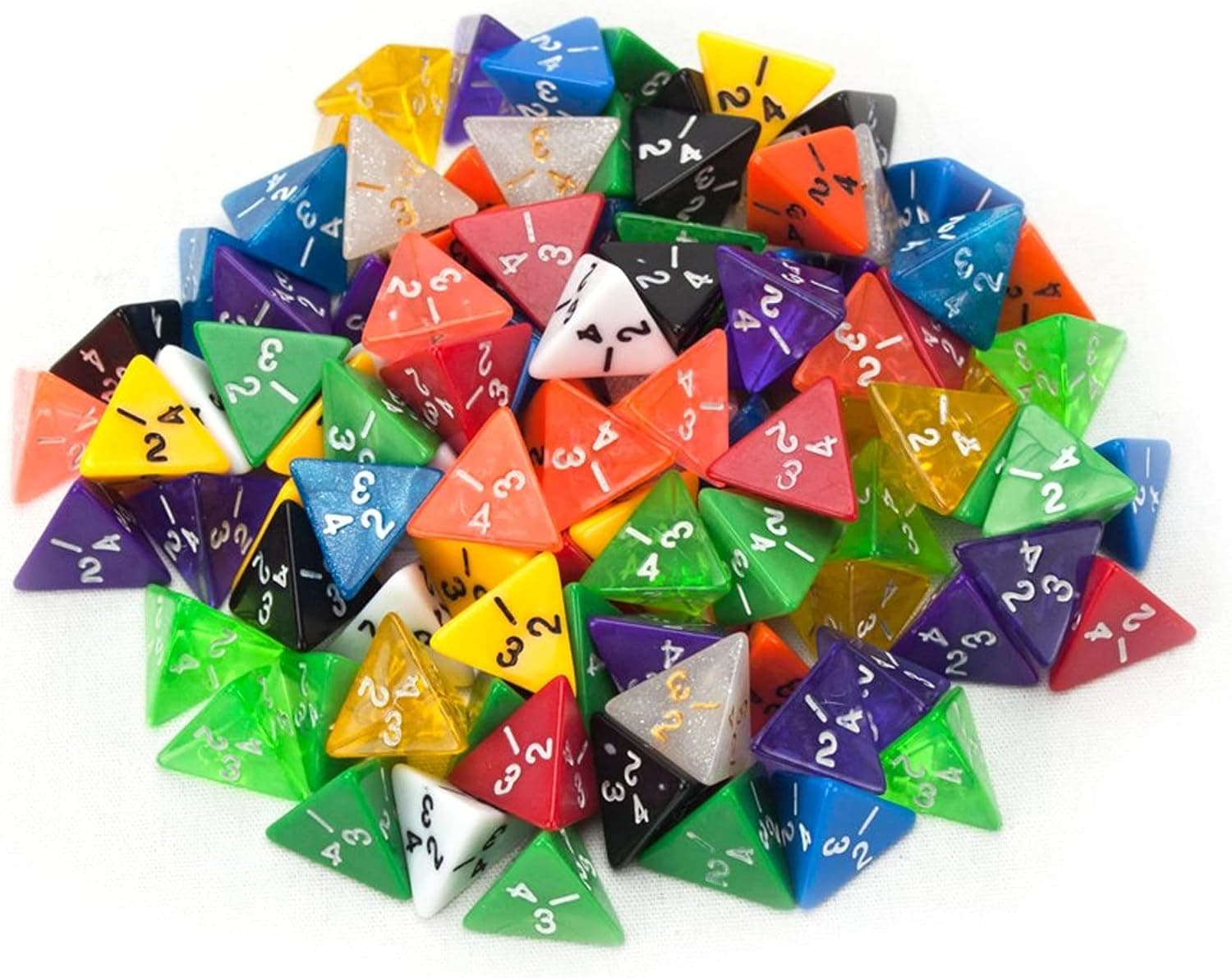 Wiz Dice Bulk Random Polyhedral Dice (D4-100 Pack) - Polyhedral Role Playing Dice in Unique Colors - DND Accessories for TTRPG Dice Games - Ideal Roleplaying Game Dice