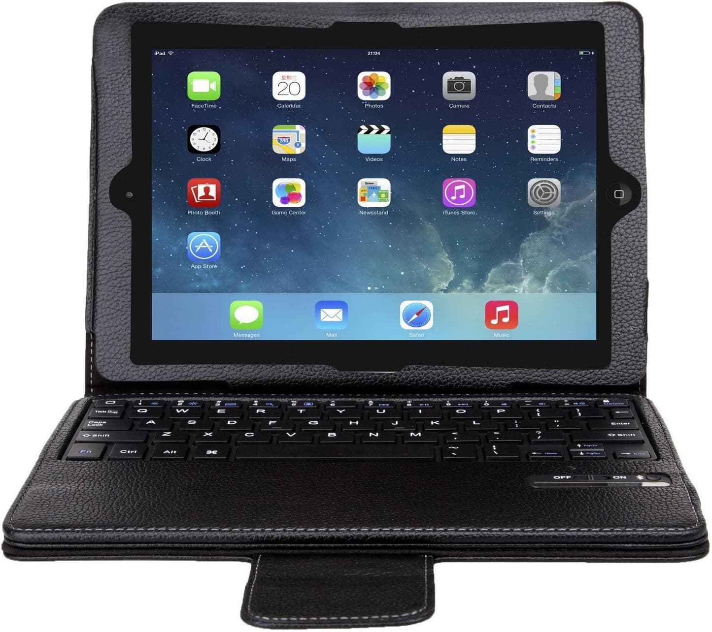 IVSO Apple iPad Air 2 (2014 Released) Bluetooth Keyboard Portfolio Case - DETACHABLE Bluetooth Keyboard Stand Case / Cover for Apple iPad Air 2 (2014 version) Tablet (Black)