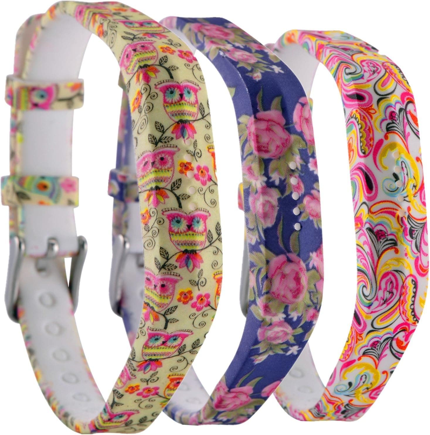 Huishang Flex 2 Accessory Bands for Fitbit Flex 2 / Fit bit flex2, with Chrome Claspor Soft Silicone Fitness Bracelet Strap, Adjustable Replacement Wrist Band